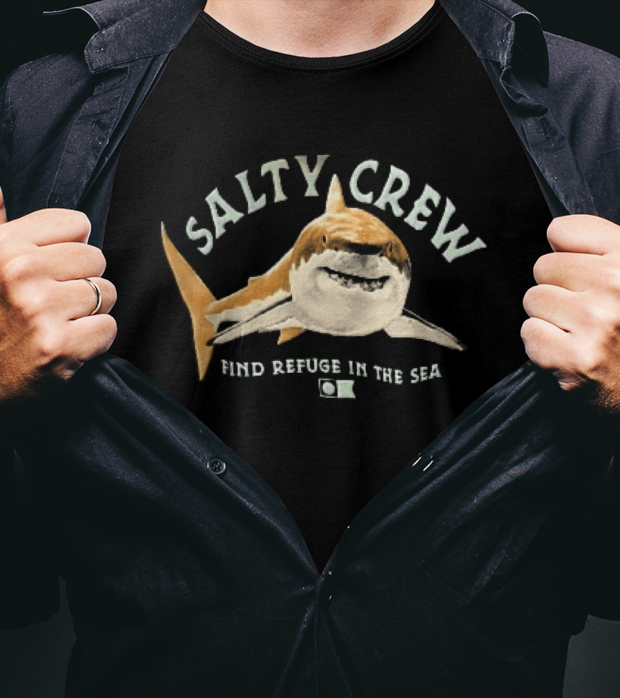 Salty Crew Find Refuge In The Sea Great White Shark T-Shirt
