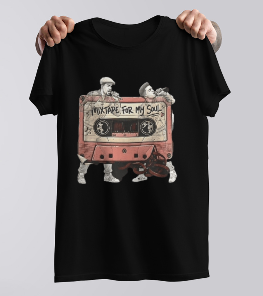 Mixtape For My Soul Two MCs Microphones Tracksuits Cassette Tape T-Shirt