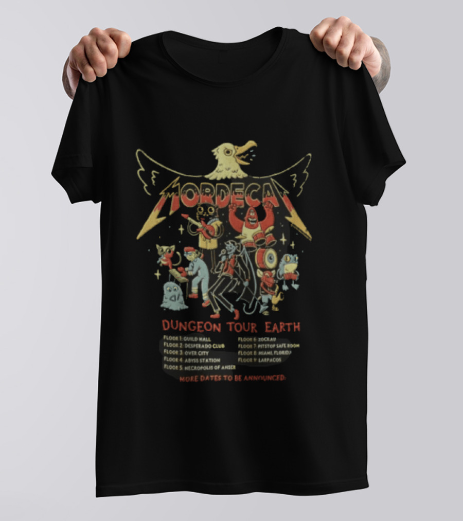Mordecai Dungeon Tour Earth Guild Hall Desperado Over City Abyss Station Necropolis Of Angst Zoo 3C Pitstop Safe Room Animal Florida Lapacos T-Shirt