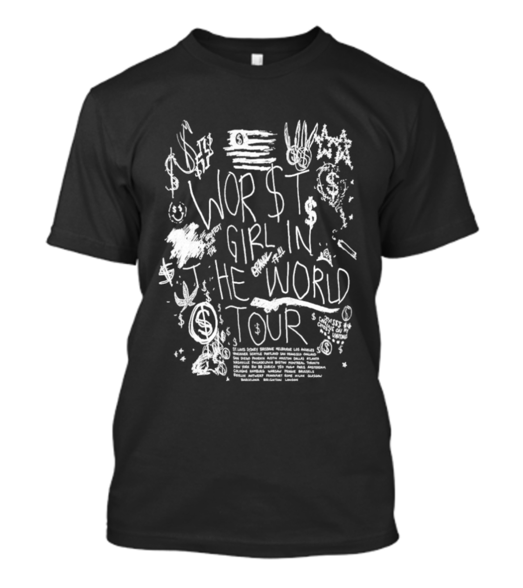 Slayyyter 2026 Worst Girl In The World Tour Dates Graffiti T-Shirt