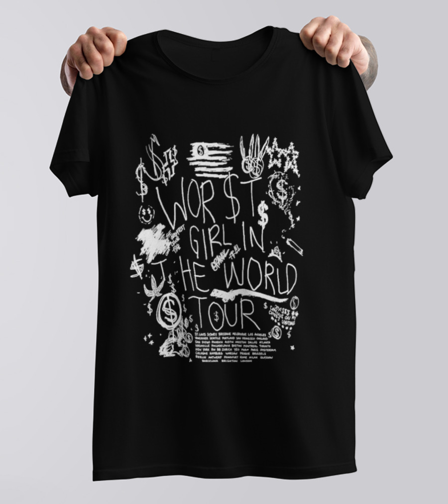 Slayyyter 2026 Worst Girl In The World Tour Dates Graffiti T-Shirt