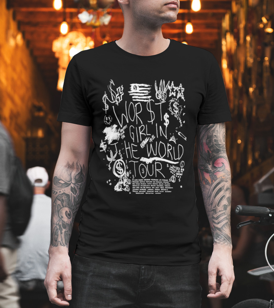 Slayyyter 2026 Worst Girl In The World Tour Dates Graffiti T-Shirt