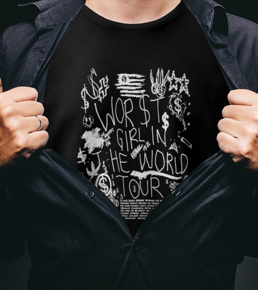 Slayyyter 2026 Worst Girl In The World Tour Dates Graffiti T-Shirt