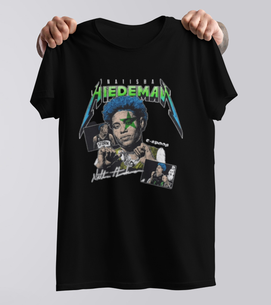 Natisha Hiedeman Seattle Storm WNBA Spoon Crypt Court Starburst T-Shirt