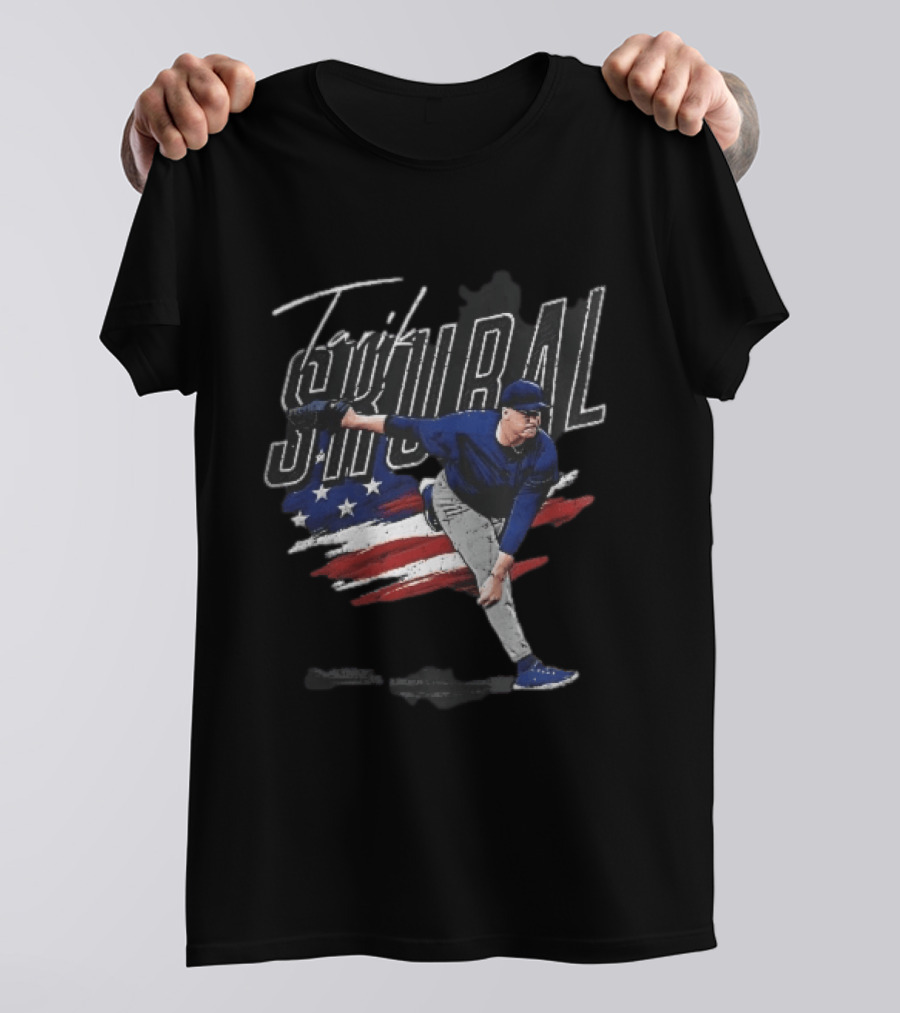 Tarik Skubal Pitching American Flag Baseball Player T-Shirt