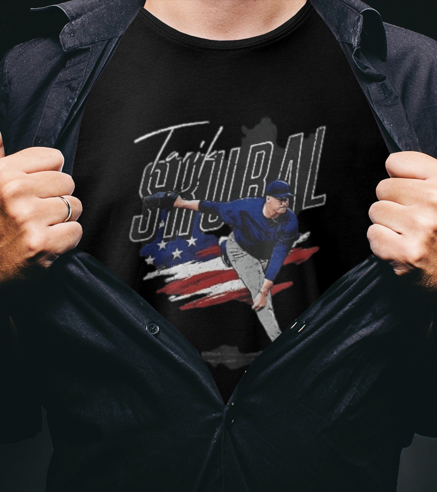 Tarik Skubal Pitching American Flag Baseball Player T-Shirt