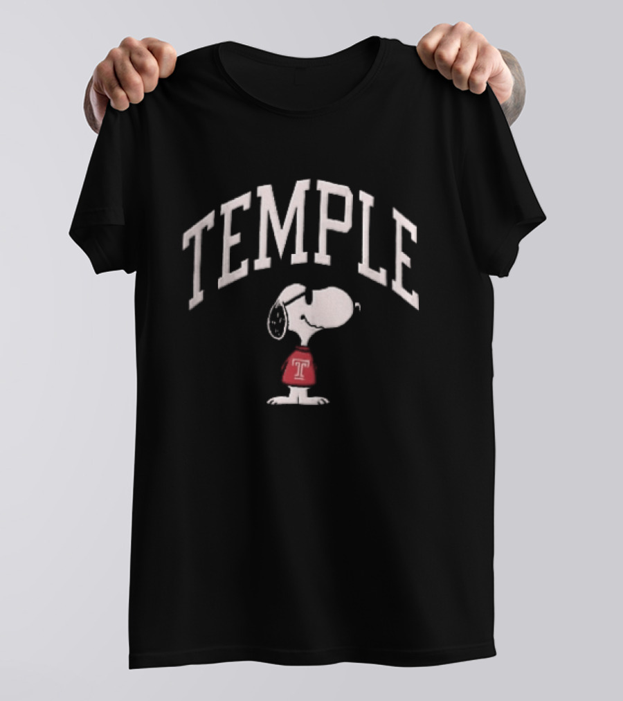 Temple Owls NCAA Snoopy Sunglasses Red T-Shirt