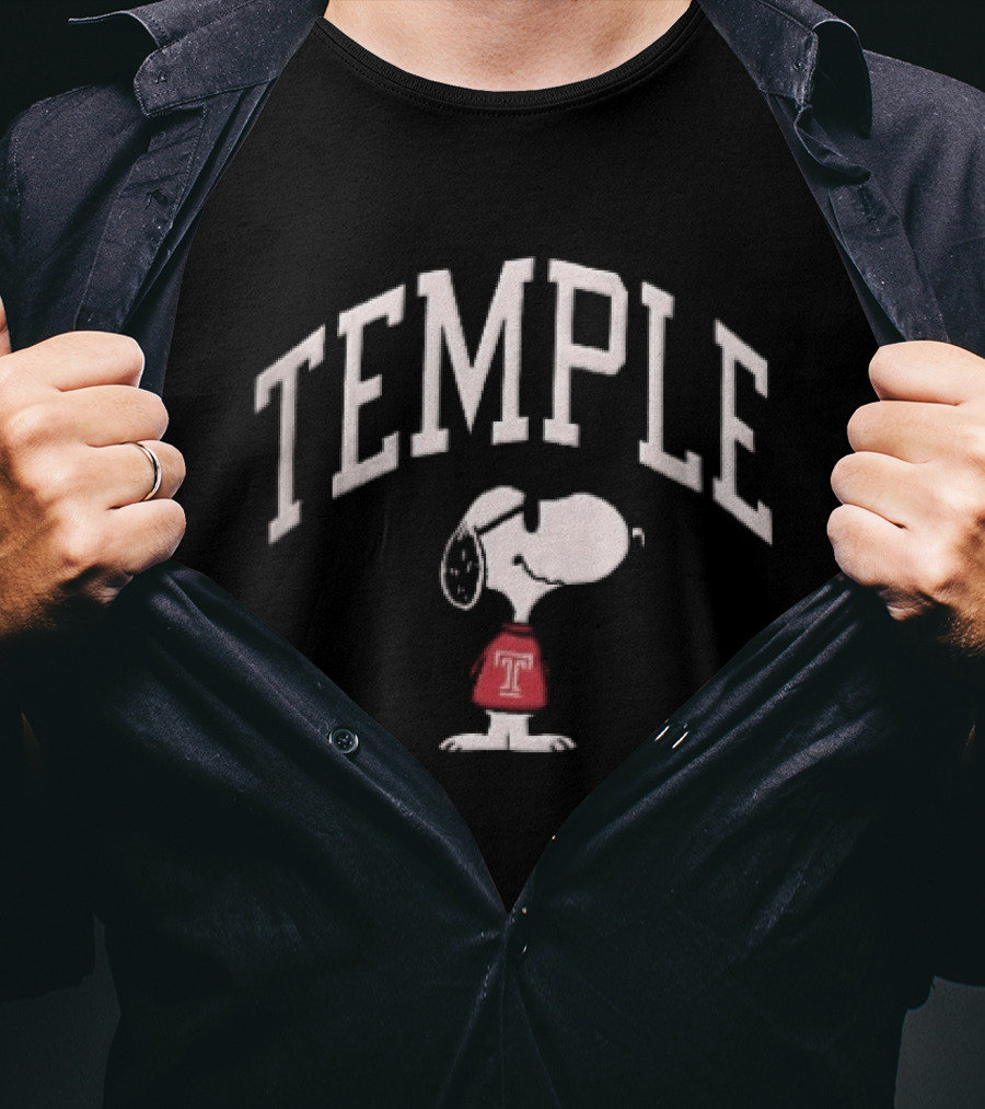 Temple Owls NCAA Snoopy Sunglasses Red T-Shirt