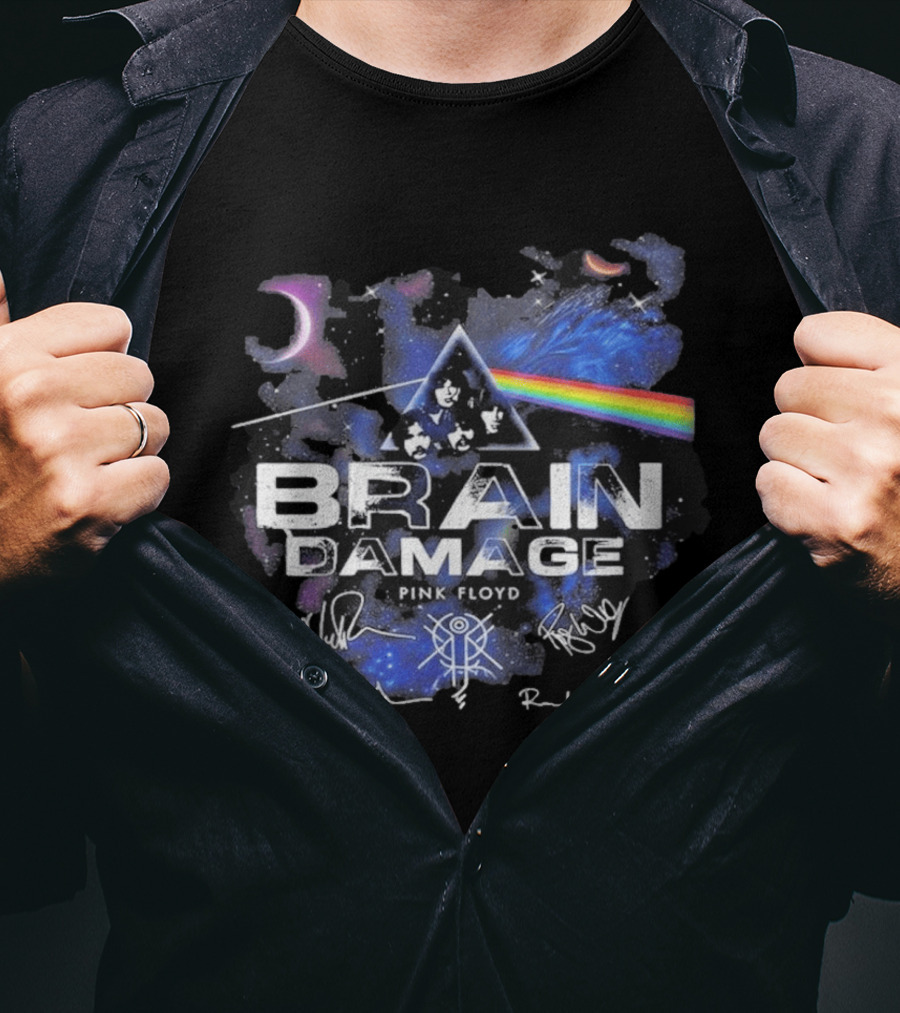 Pink Floyd Brain Damage Dark Side Of The Moon Prism Signatures T-Shirt