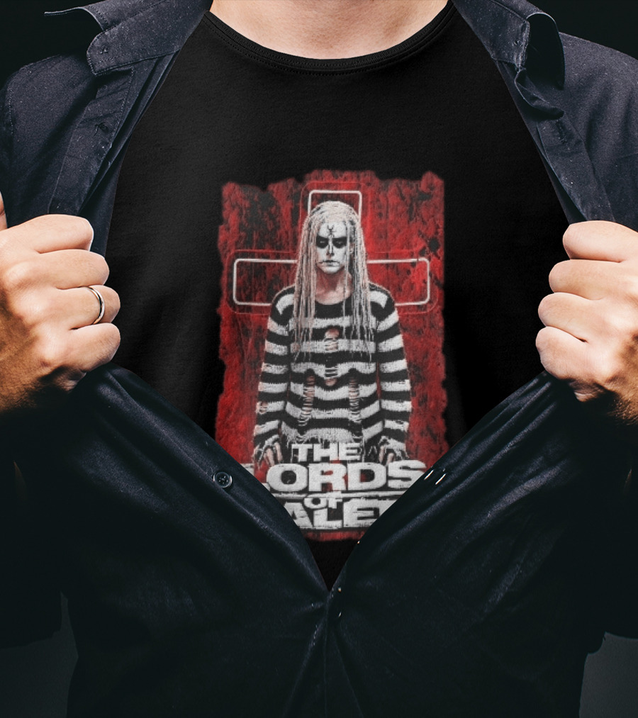 The Lords Of Salem Striped Dreadlocks Face Paint Inverted Cross T-Shirt