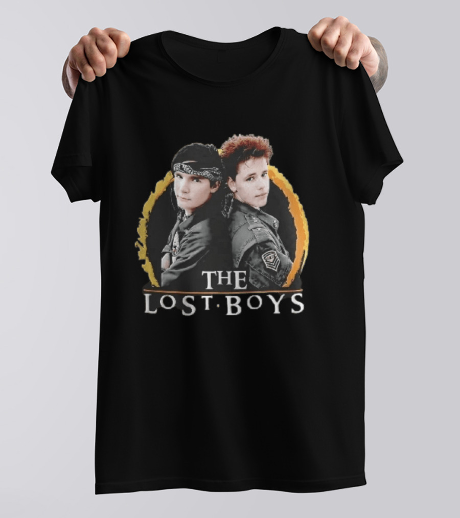 The Lost Boys Frog Brothers Standing Back Orange Ring T-Shirt