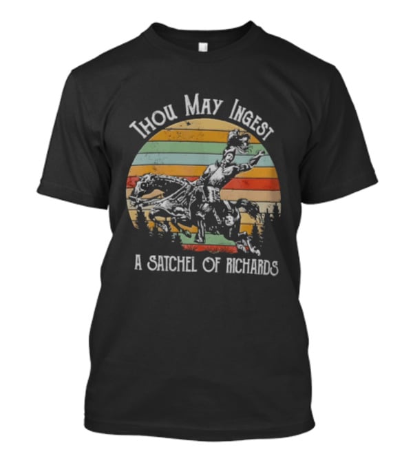 Thou May Ingest A Satchel Of Richards Knight On Horseback Retro Vintage Stripes T-Shirt