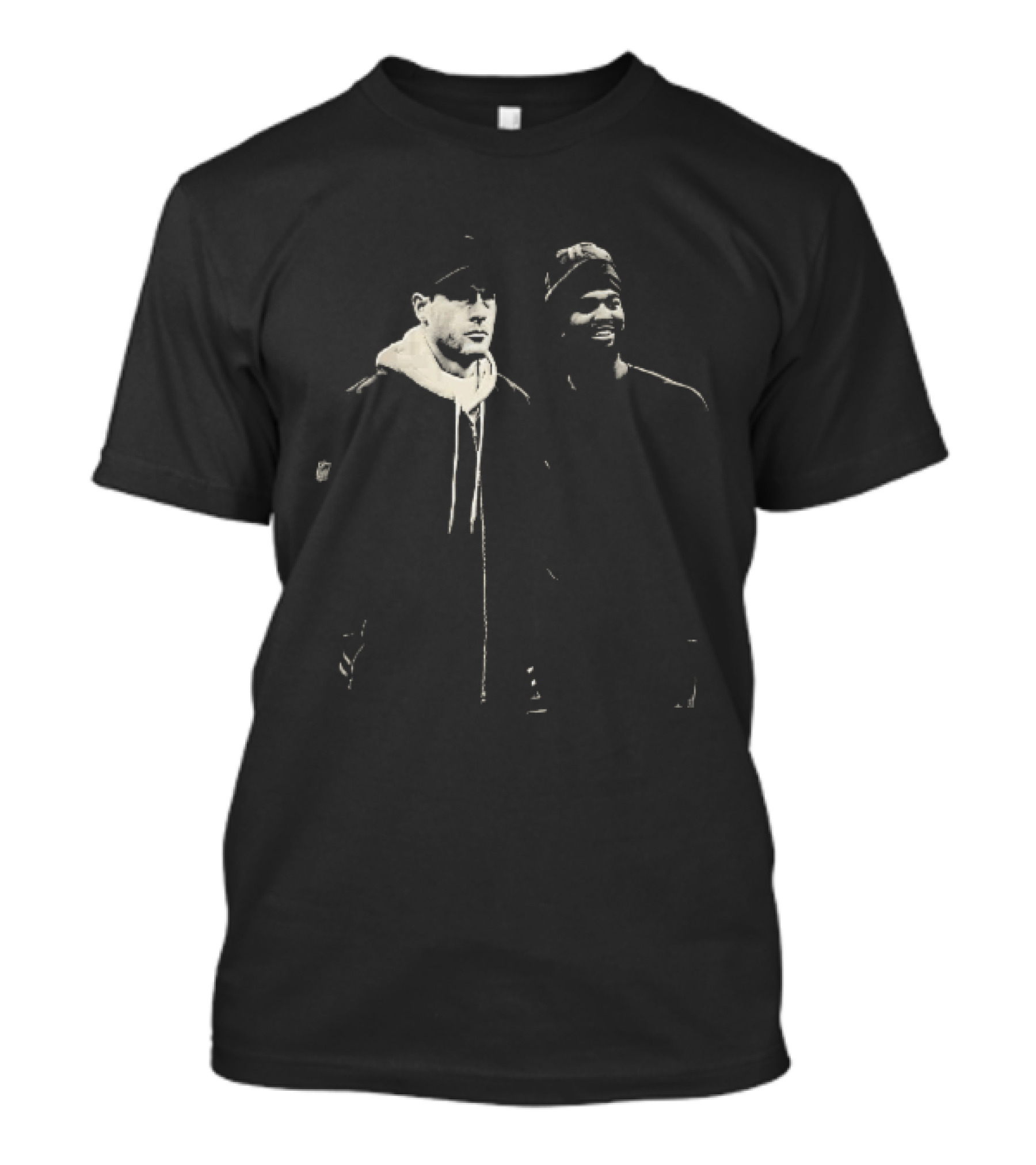 Two Men In Cap And Beanie Monochrome T-Shirt