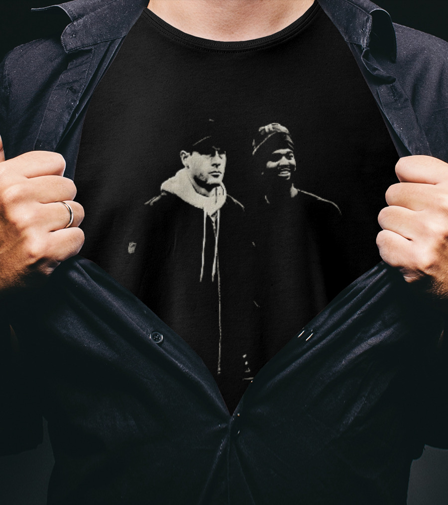Two Men In Cap And Beanie Monochrome T-Shirt