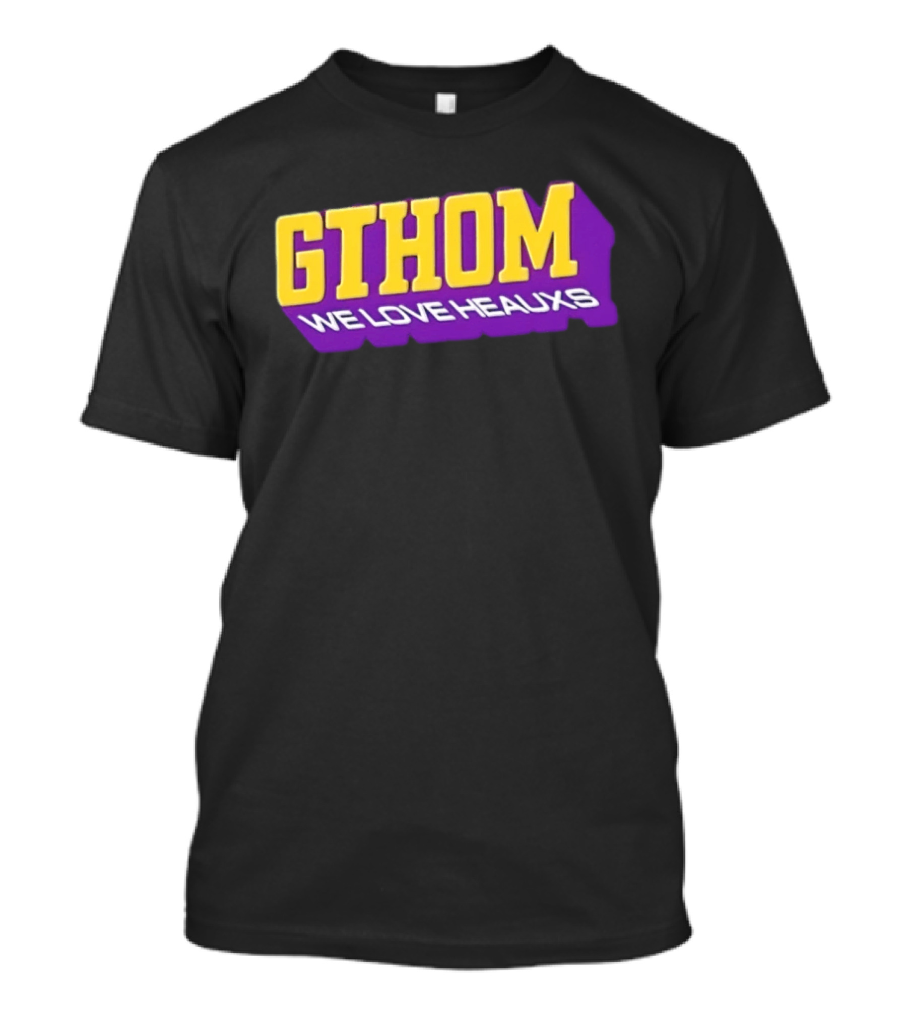 GTHOM We Love Heauxs Purple And Yellow Block Letters T-Shirt