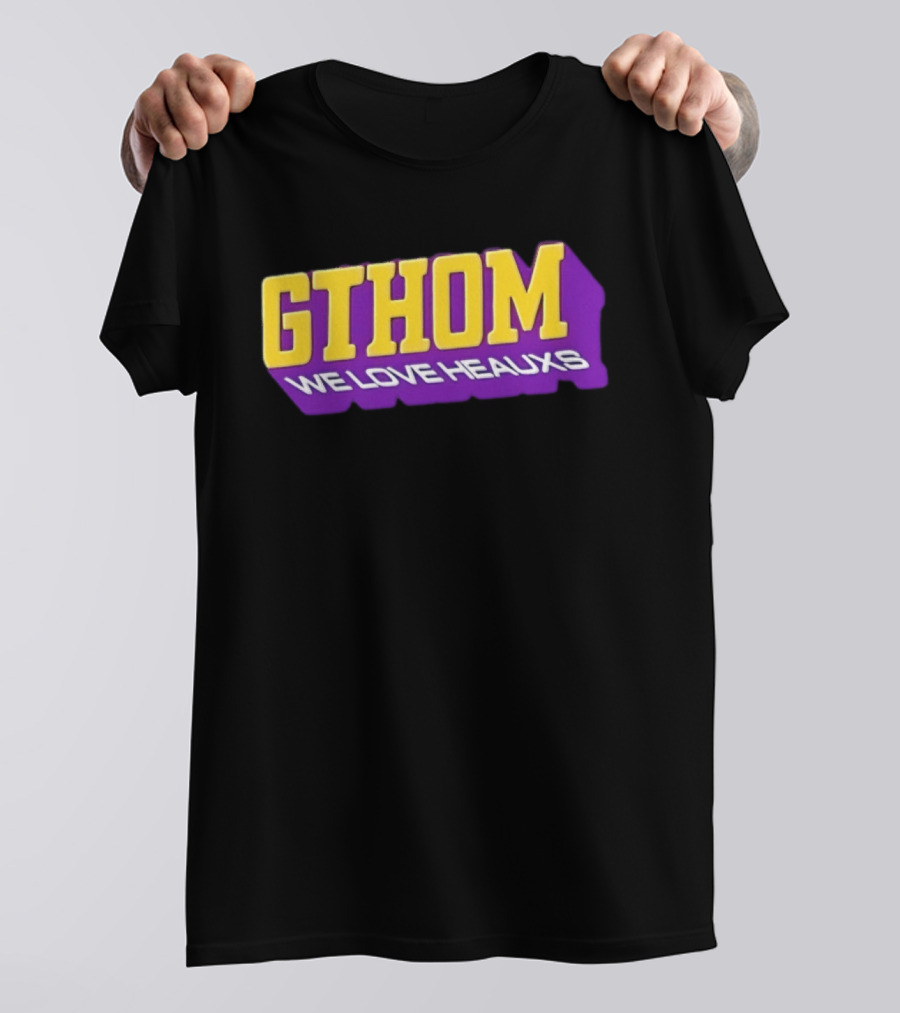 GTHOM We Love Heauxs Purple And Yellow Block Letters T-Shirt