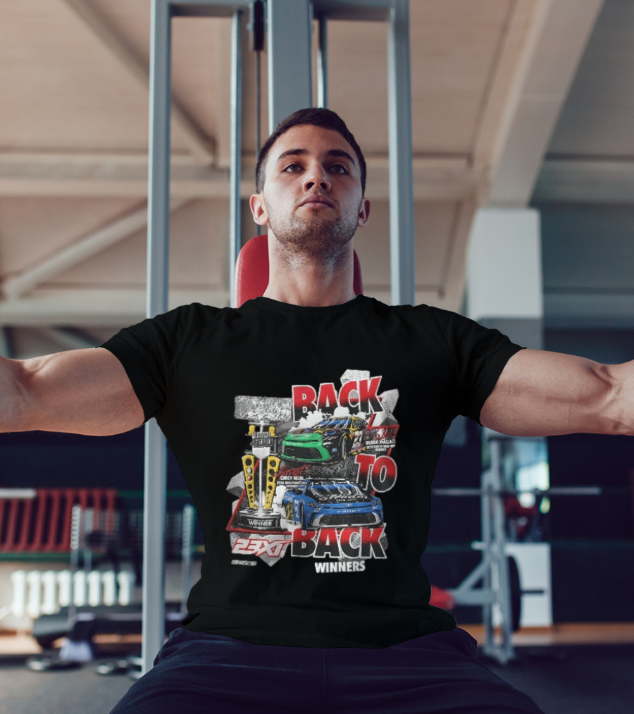 23XI NASCAR Back To Back Winners Bubba Wallace Corey Heim Brickyard 400 Race Cars Trophy 2025 2026 T-Shirt