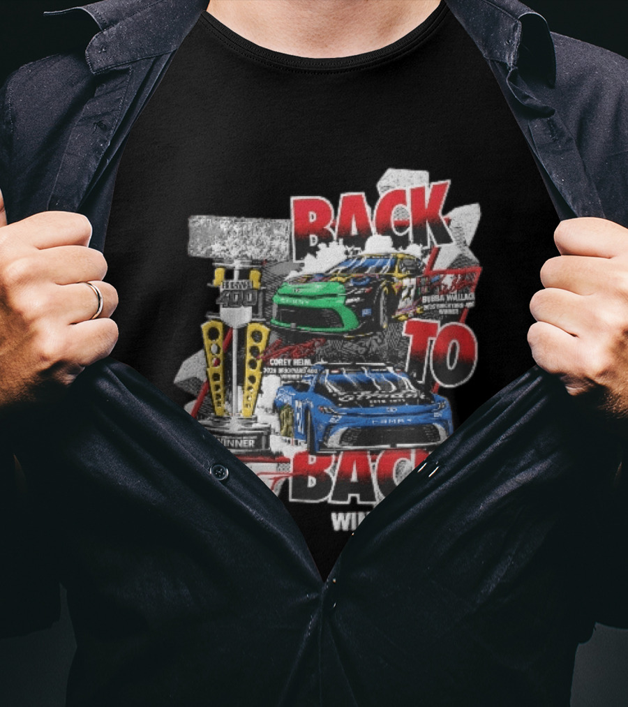 23XI NASCAR Back To Back Winners Bubba Wallace Corey Heim Brickyard 400 Race Cars Trophy 2025 2026 T-Shirt