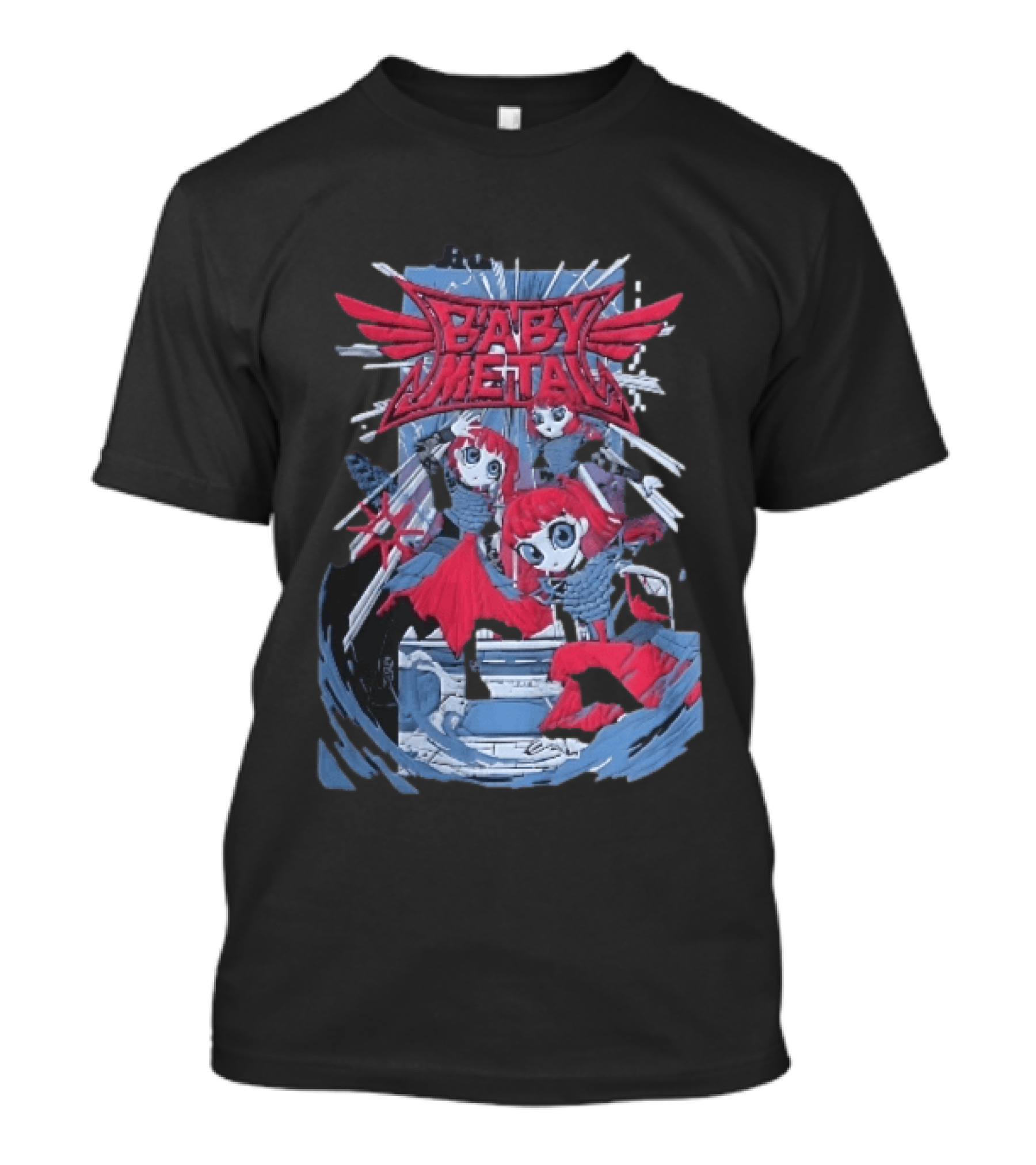 Babymetal Cartoon Redhead Gothic Female Performers Anime T-Shirt