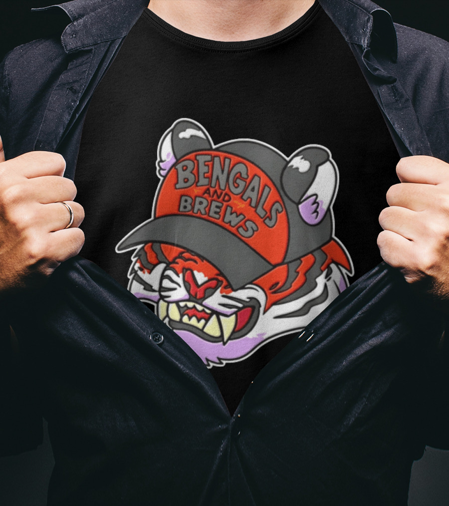 Bengals And Brews Cincinnati Tiger Fan Gear T-Shirt