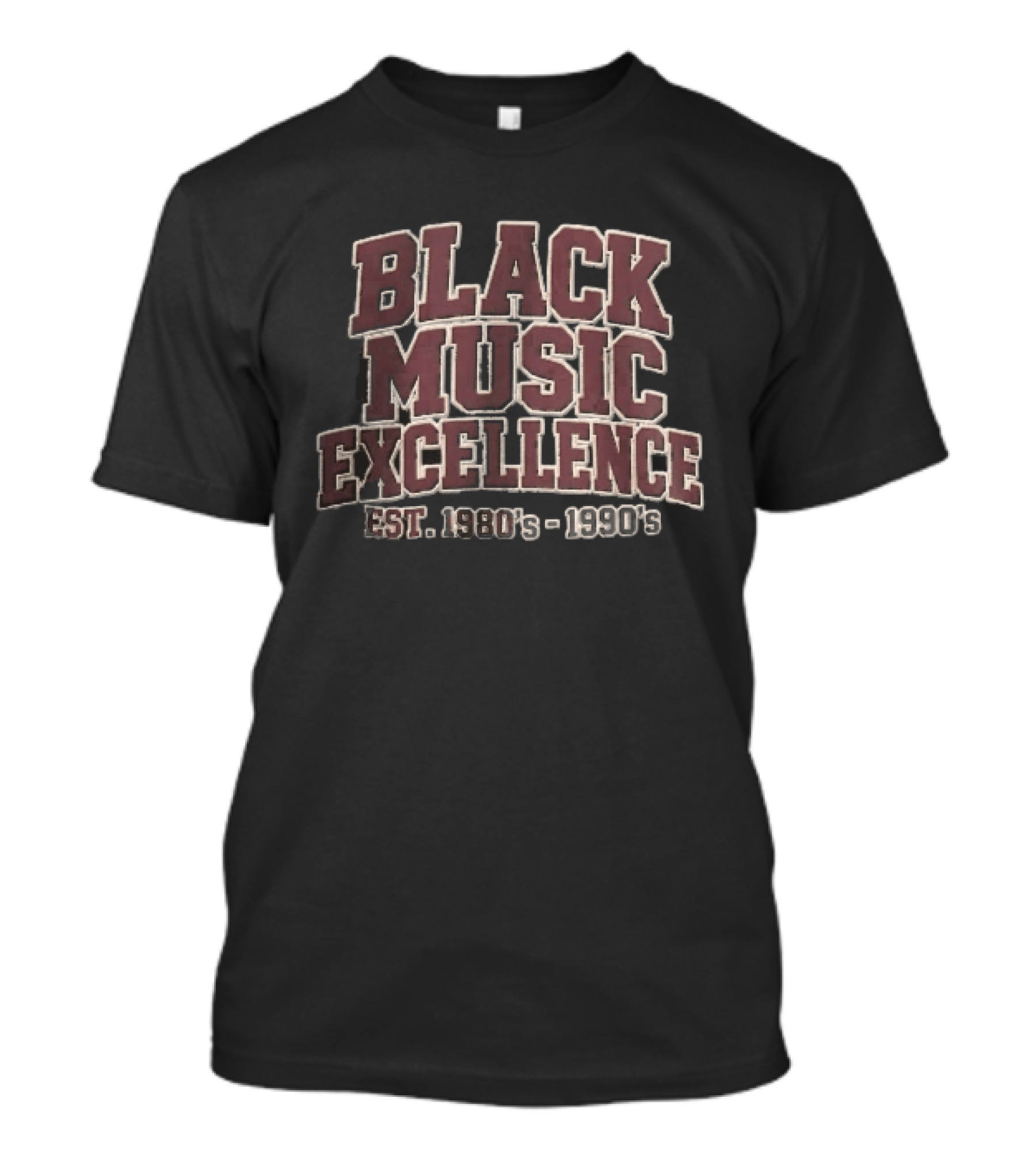 Black Music Excellence EST 1980s 1990s Varsity Block Lettering T-Shirt