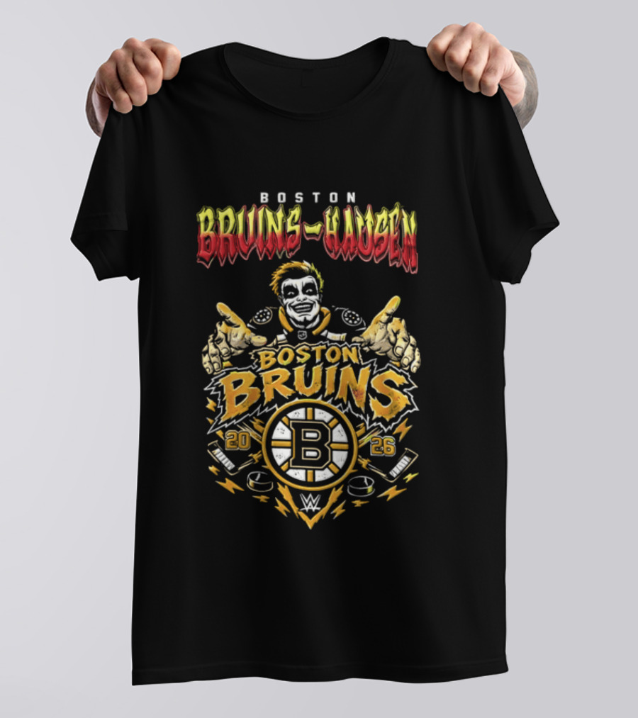 Boston Bruins Danhausen WWE 2026 Collaboration T-Shirt