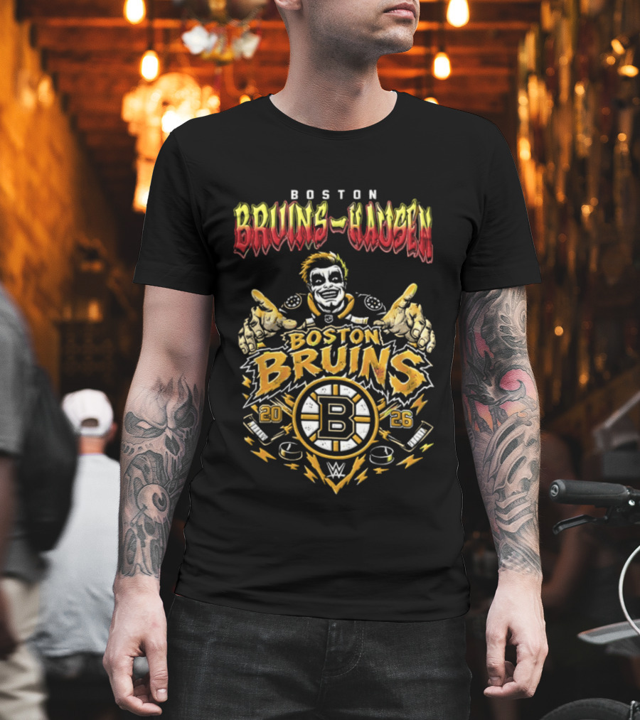 Boston Bruins Danhausen WWE 2026 Collaboration T-Shirt