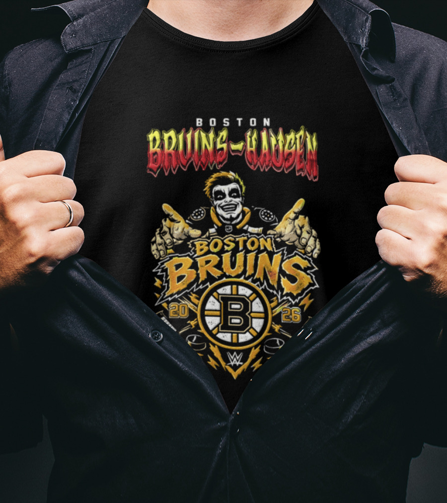 Boston Bruins Danhausen WWE 2026 Collaboration T-Shirt