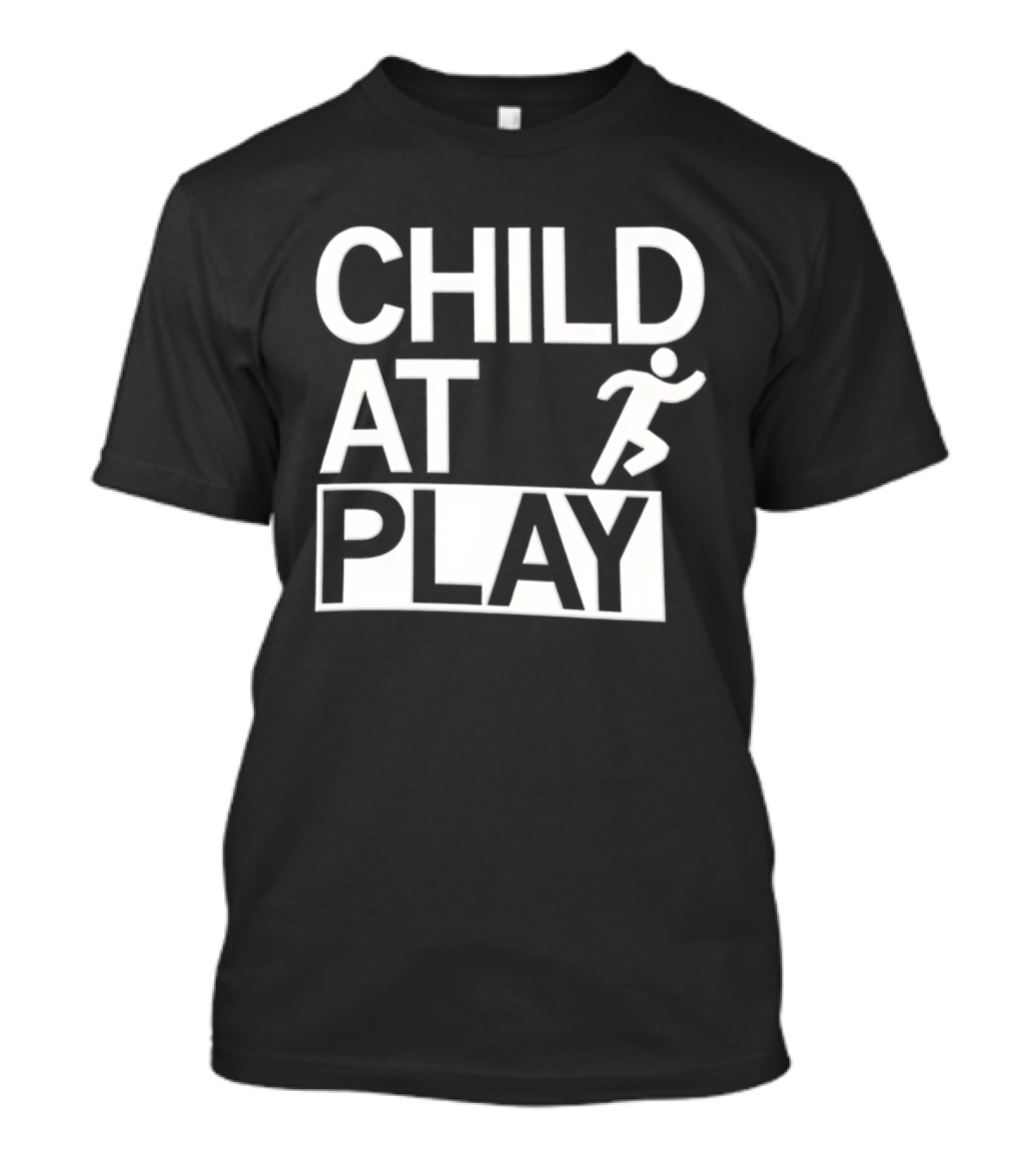 Child At Play Text With Running Figure T-Shirt