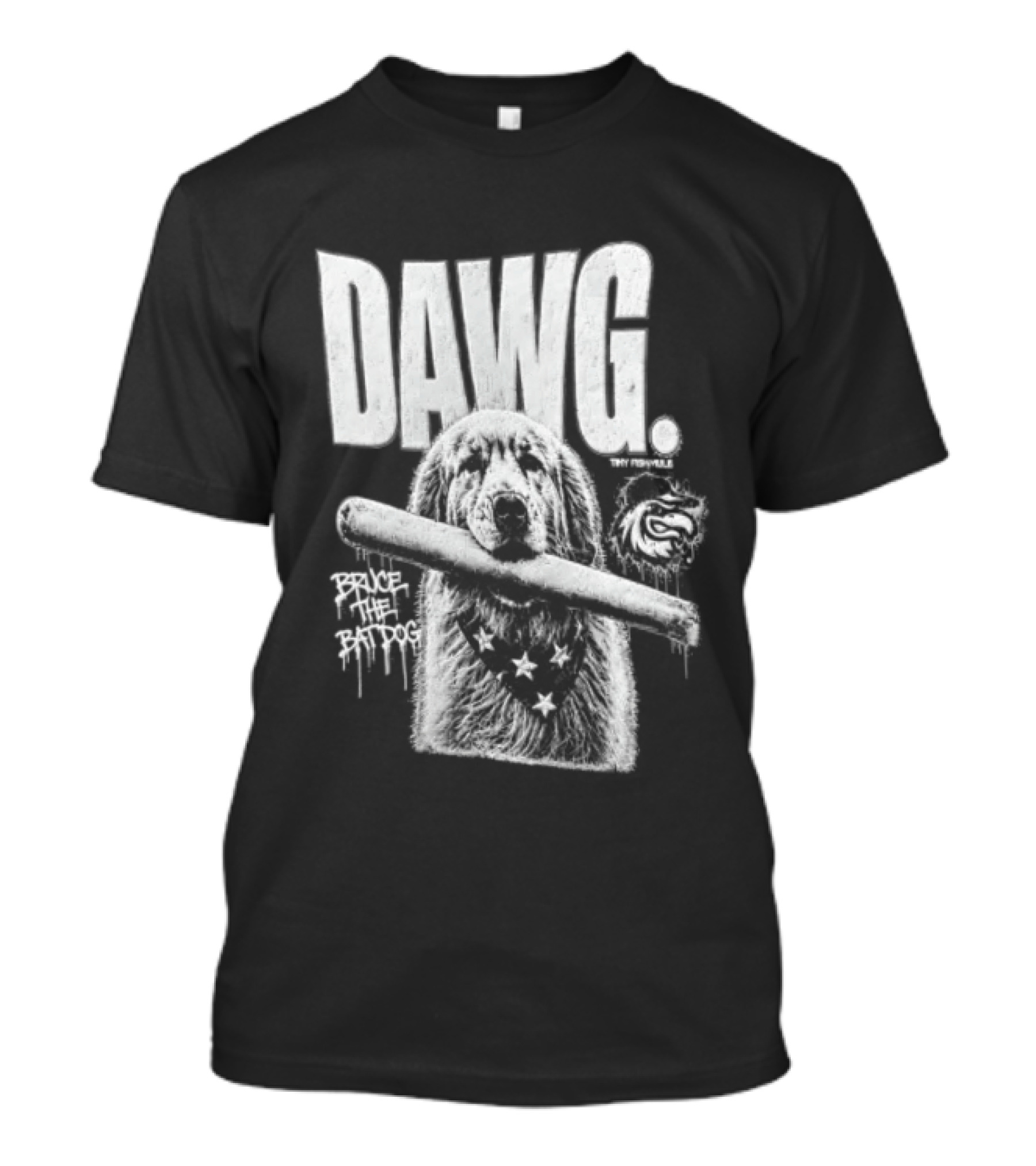 Dawg Bruce The Batdog Baseball Bat And Ball T-Shirt