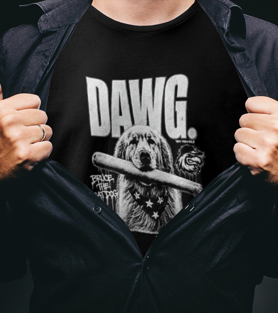 Dawg Bruce The Batdog Baseball Bat And Ball T-Shirt