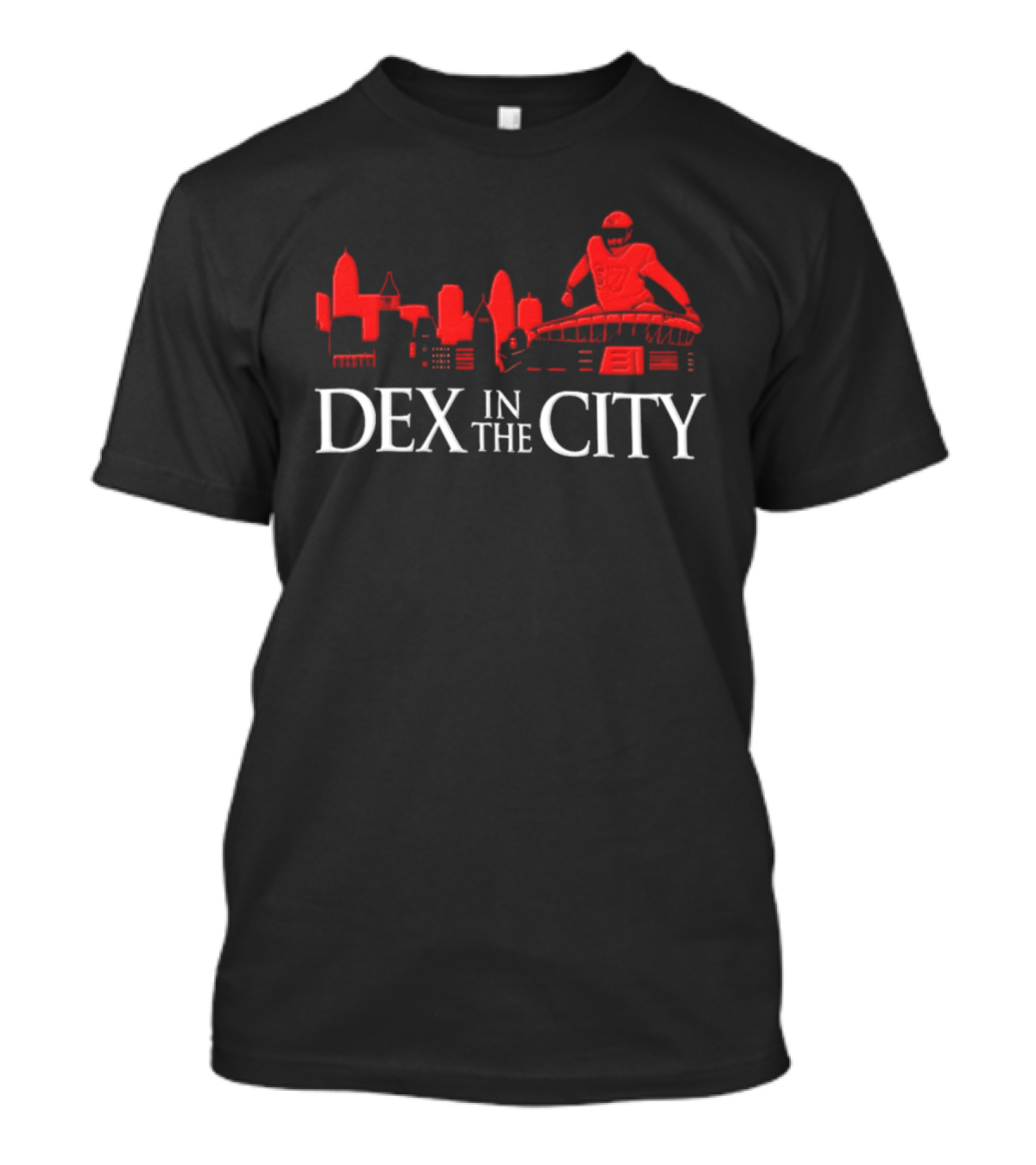 Dexter Lawrence Number 97 Dex In The City New York Giants Skyline T-Shirt