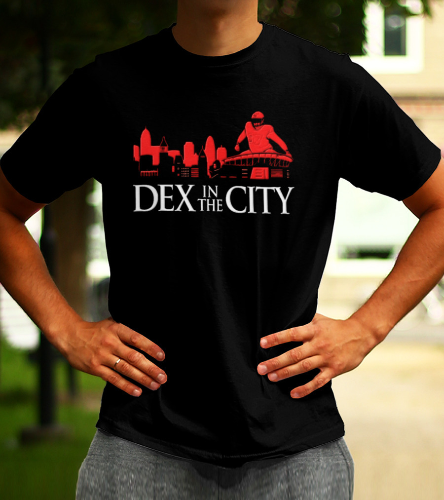 Dexter Lawrence Number 97 Dex In The City New York Giants Skyline T-Shirt