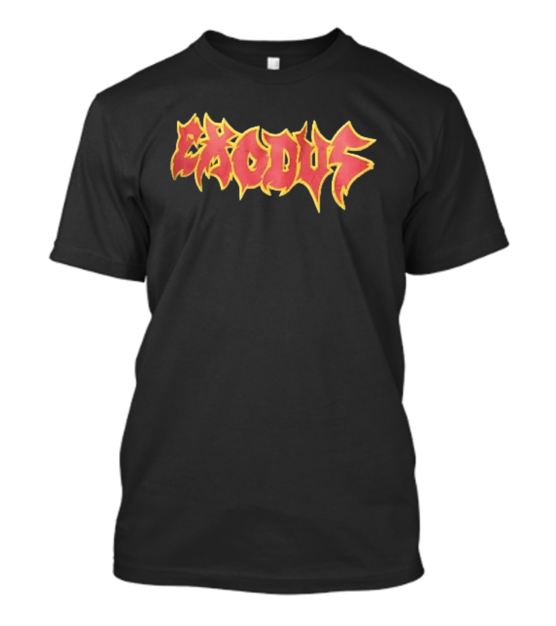 Exodus Red Yellow Spiky Flame Graffiti T-Shirt