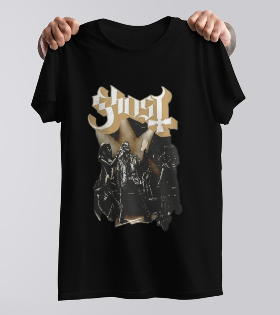 Ghost Skeleton Crew Holding Book Stage Spotlights T-Shirt
