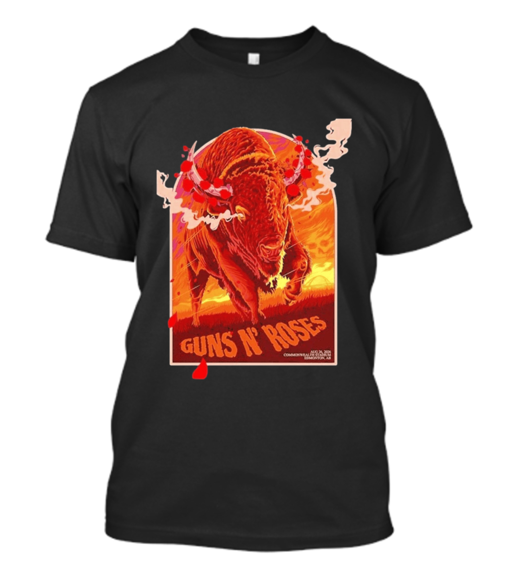 Guns N Roses Bison Commonwealth Stadium Edmonton AB August 26 2026 T-Shirt