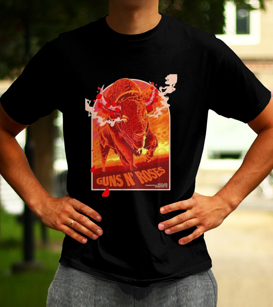 Guns N Roses Bison Commonwealth Stadium Edmonton AB August 26 2026 T-Shirt