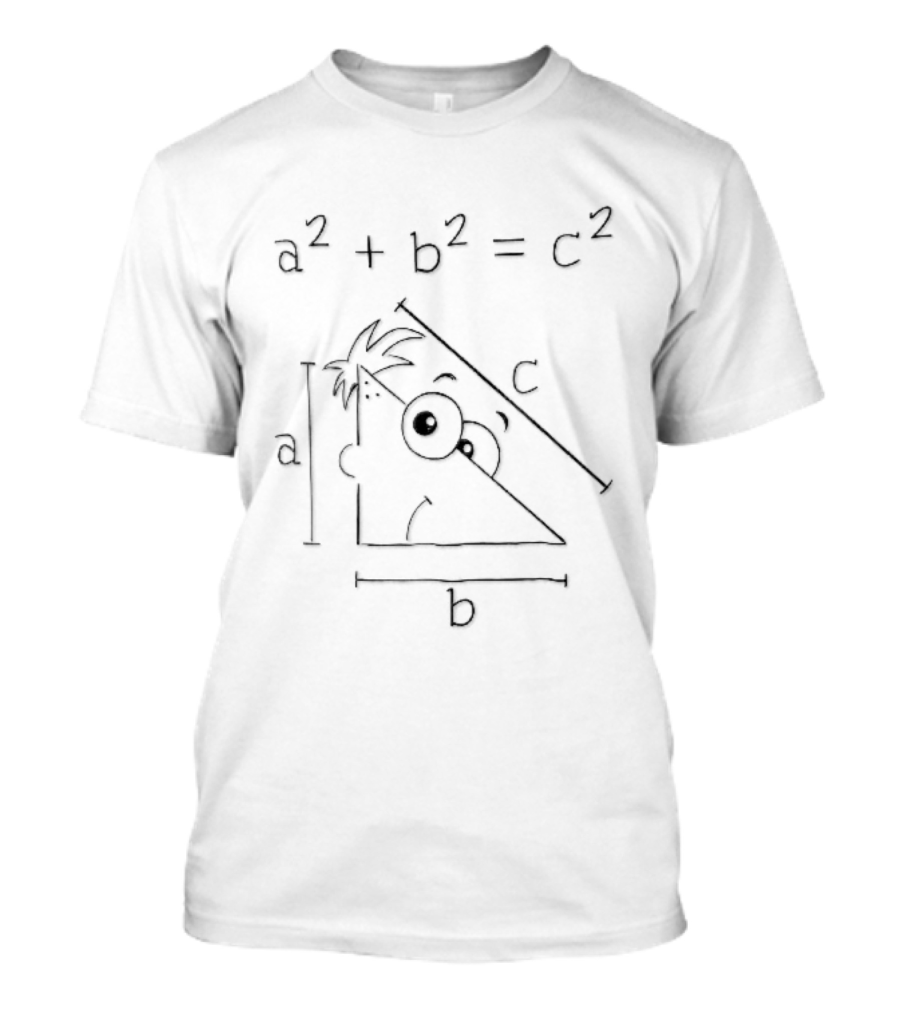 A2 Plus B2 Equals C2 Math Humor Cartoon Triangle T-Shirt