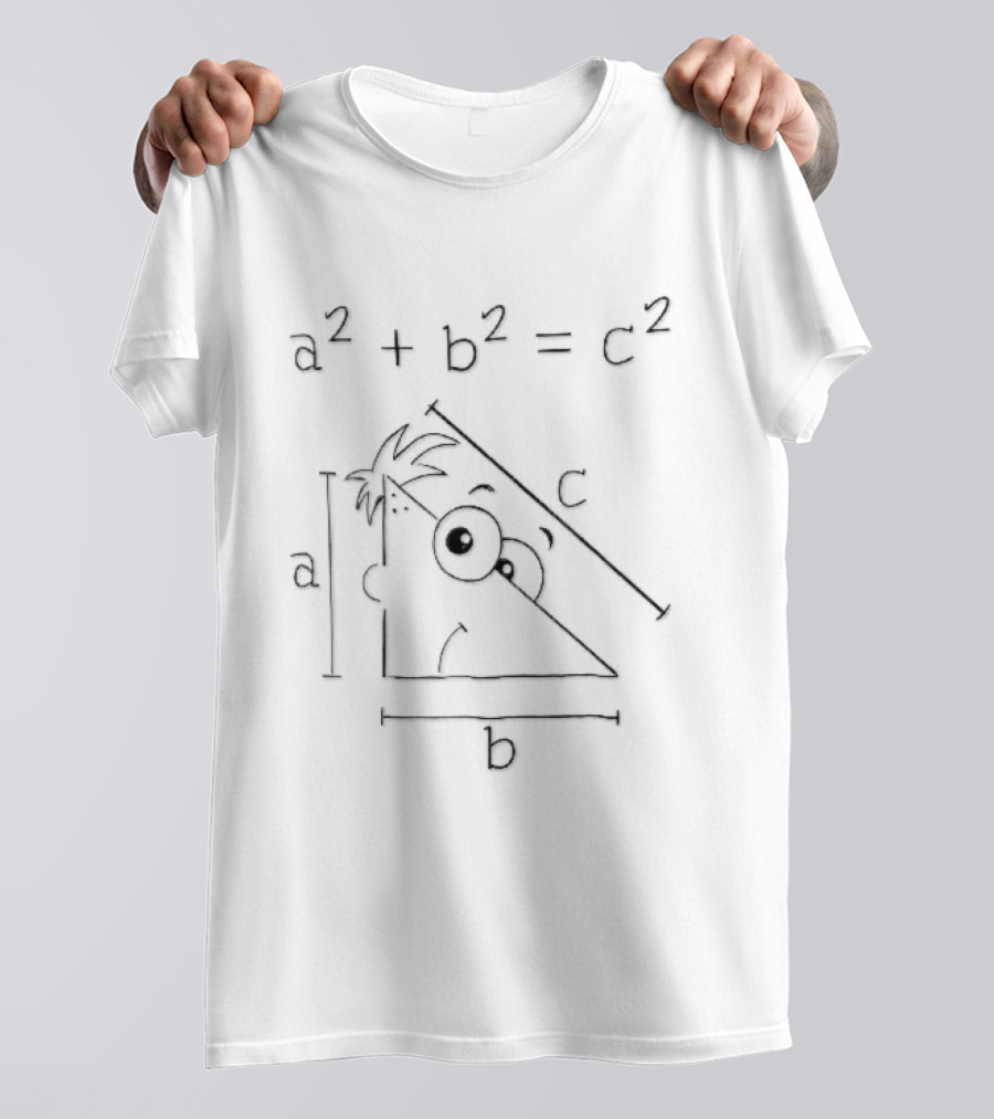 A2 Plus B2 Equals C2 Math Humor Cartoon Triangle T-Shirt