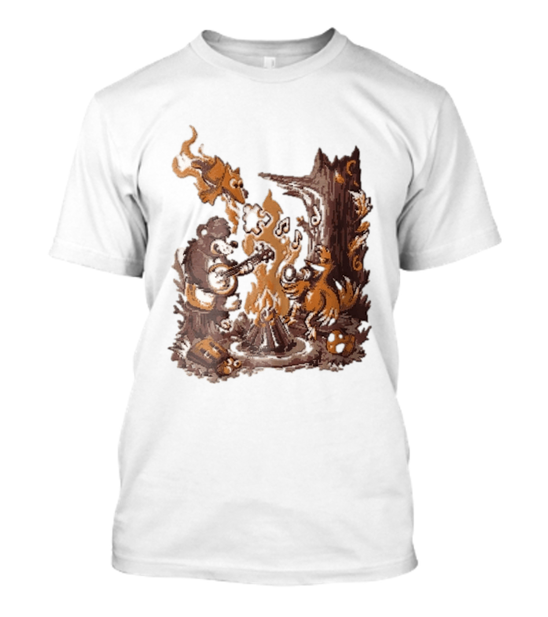 Banjo Kazooie Bear And Bird Music Campfire Jiggy Pixel T-Shirt