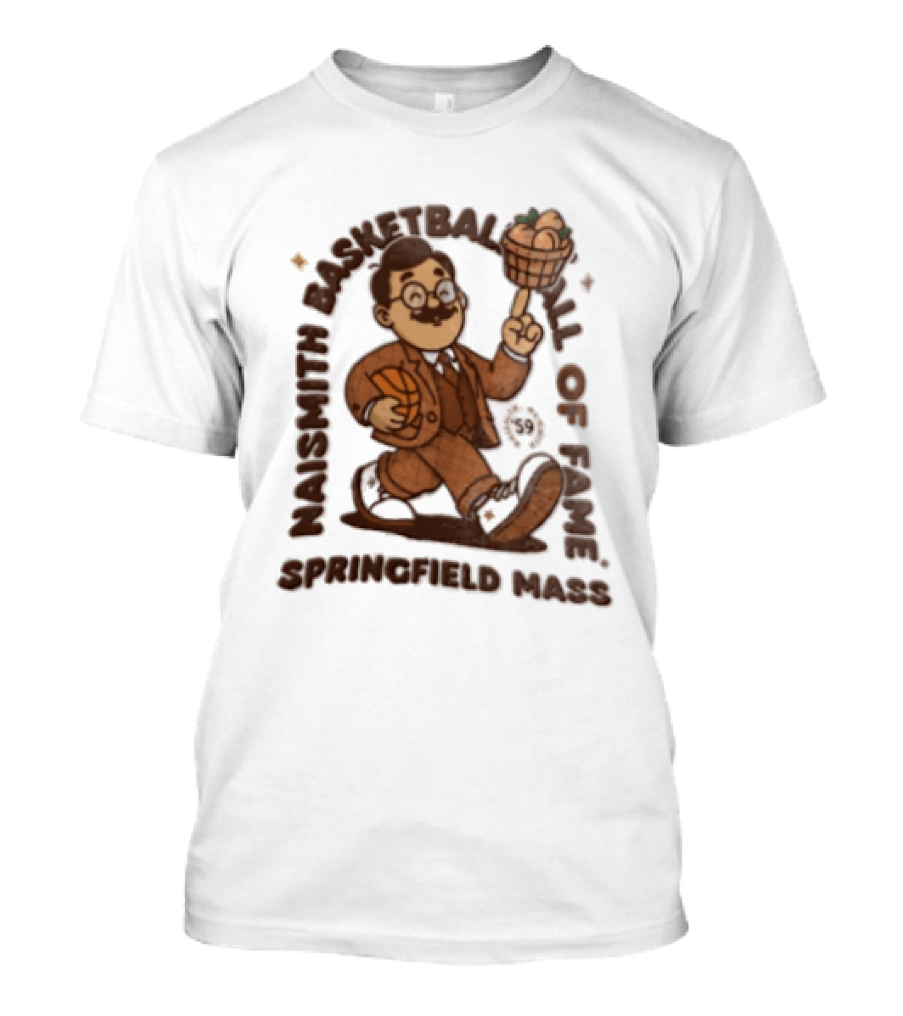 Naismith Basketball Hall Of Fame Springfield Massachusetts James Naismith பேஸ்கெட் பாலிங்கள்ள T-Shirt
