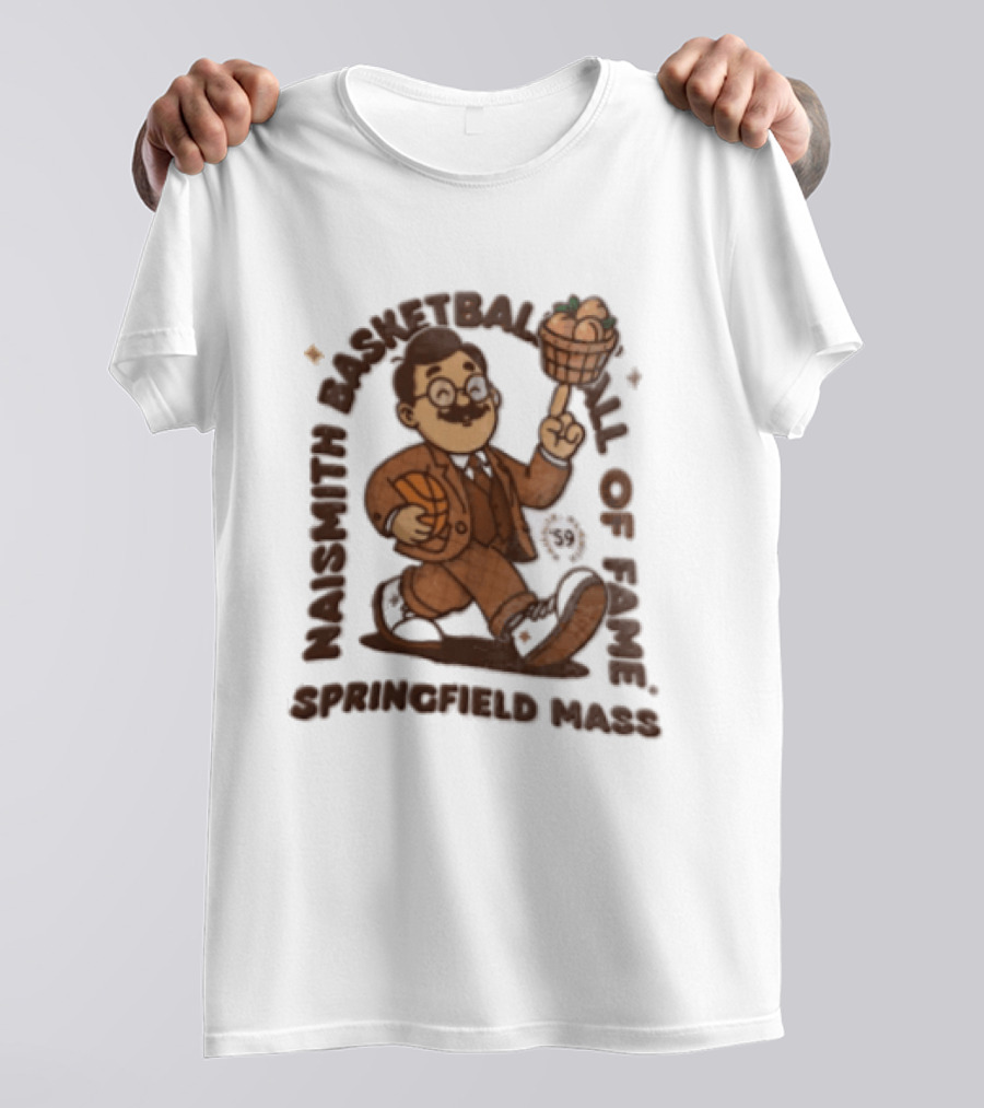 Naismith Basketball Hall Of Fame Springfield Massachusetts James Naismith பேஸ்கெட் பாலிங்கள்ள T-Shirt