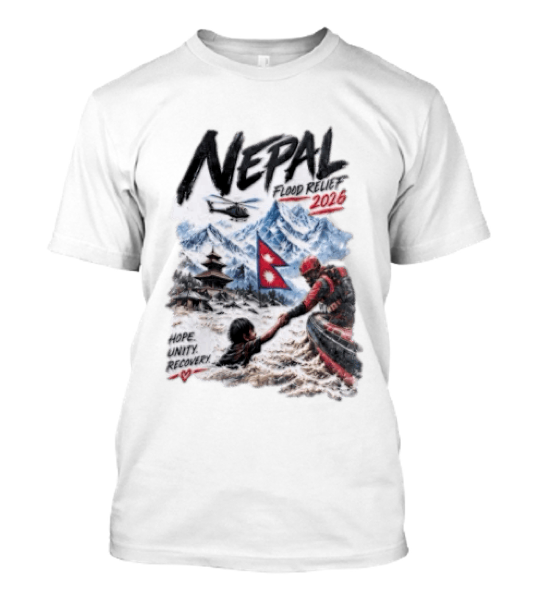 Nepal Flood Relief 2026 Hope Unity Recovery Stand With Nepal Strong T-Shirt