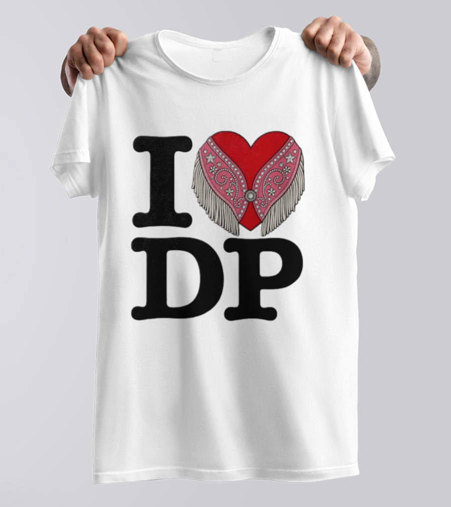 I Love DP Dolly Parton Heart Fringe Western T-Shirt