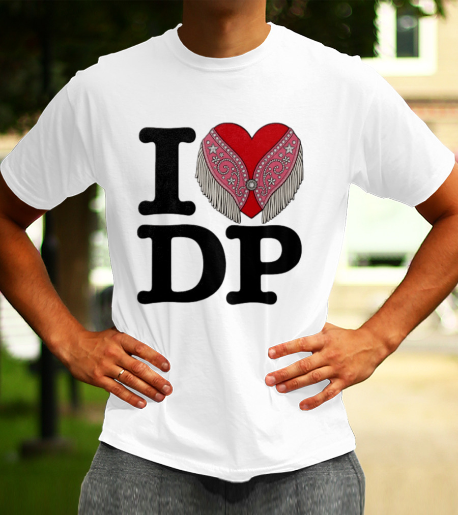 I Love DP Dolly Parton Heart Fringe Western T-Shirt