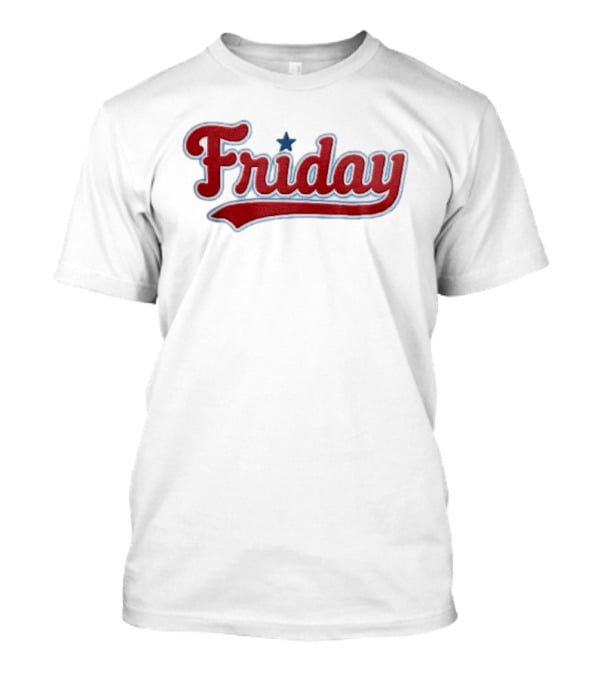 Philadelphia Phillies Friday Red Patriotic Baseball Star T-Shirt
