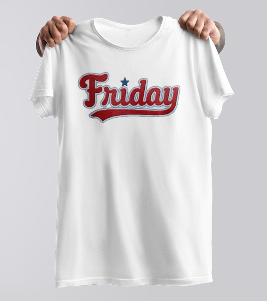 Philadelphia Phillies Friday Red Patriotic Baseball Star T-Shirt