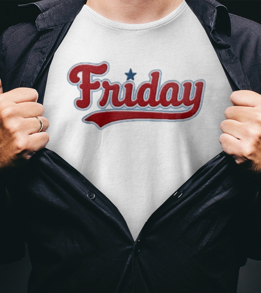 Philadelphia Phillies Friday Red Patriotic Baseball Star T-Shirt