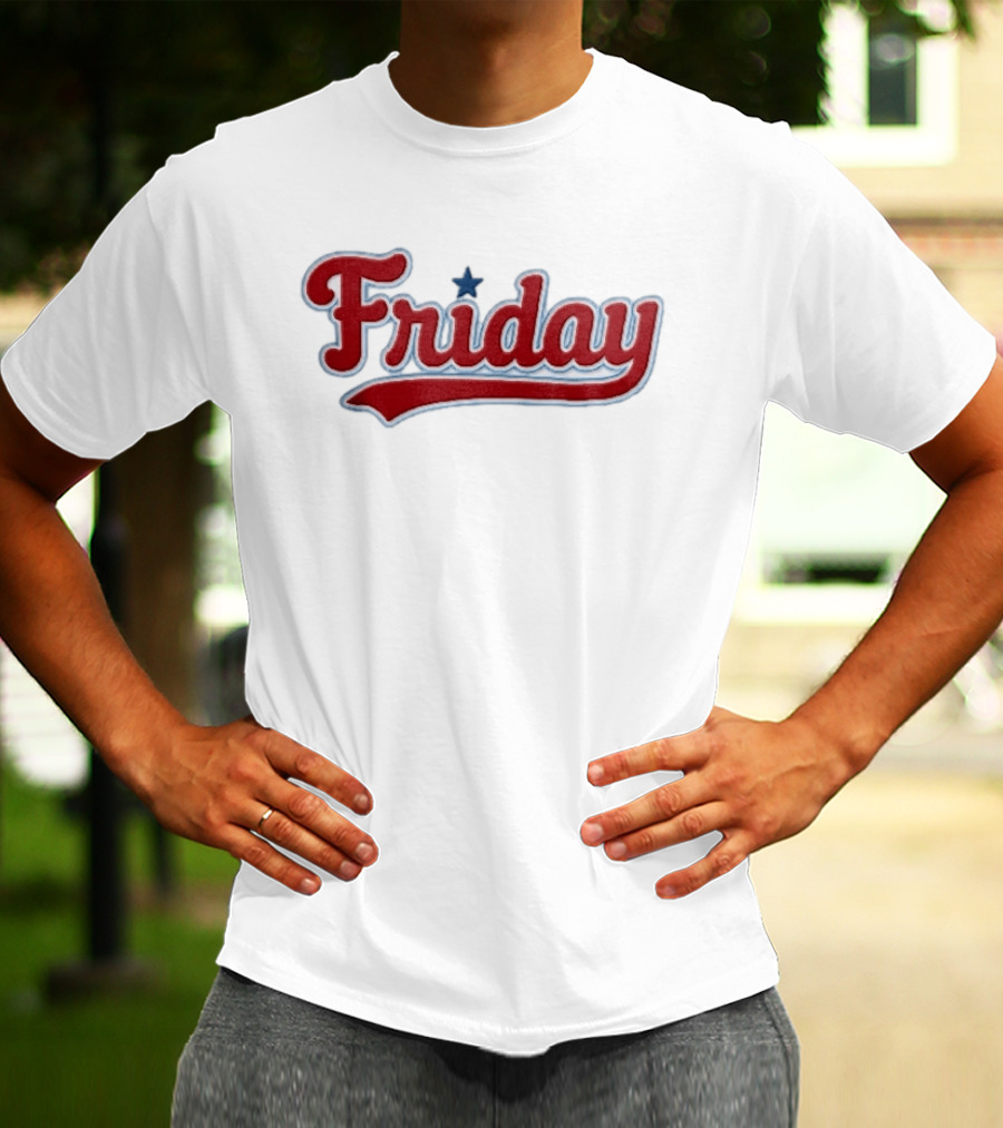 Philadelphia Phillies Friday Red Patriotic Baseball Star T-Shirt