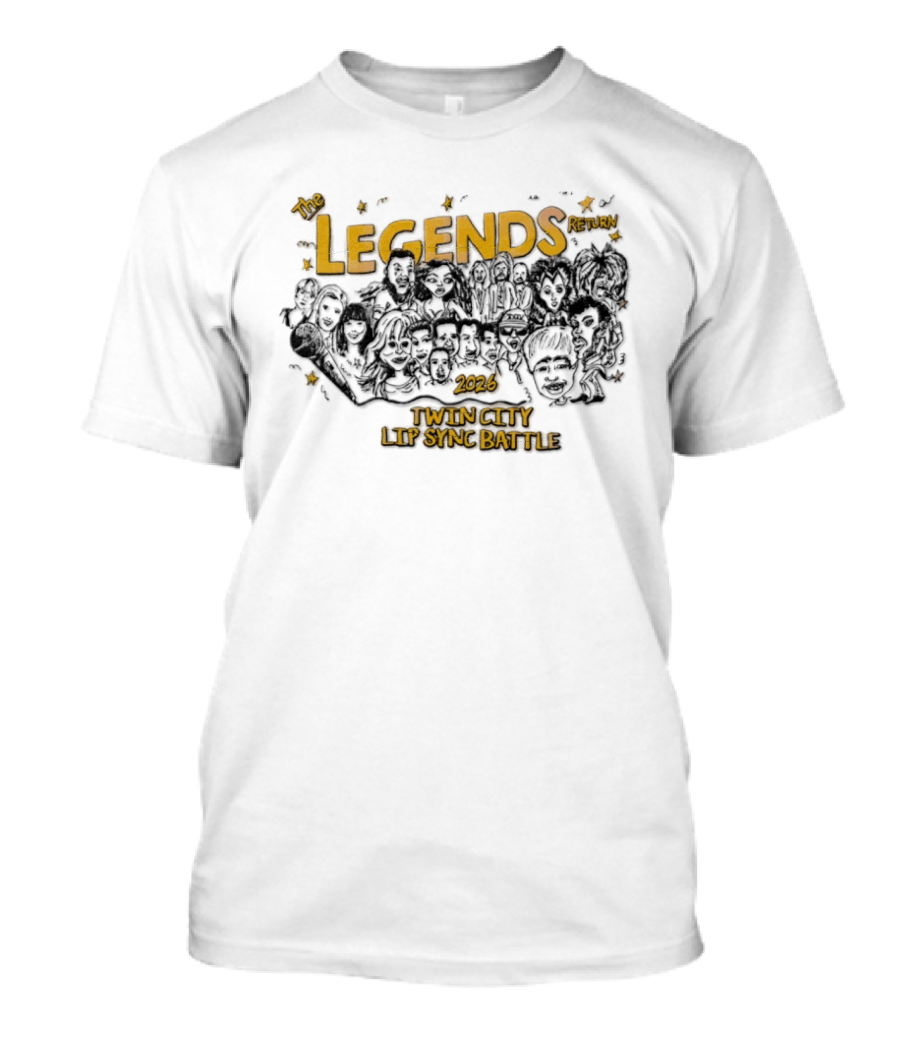 The Legends Return 2026 Twin City Lip Sync Battle Caricature Music T-Shirt